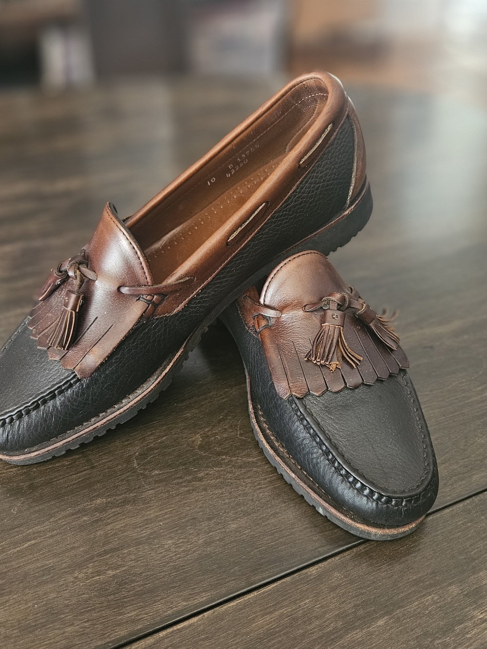 Allen Edmonds Men's Two-Tone Leather Tassel Loafers in Brown and Black